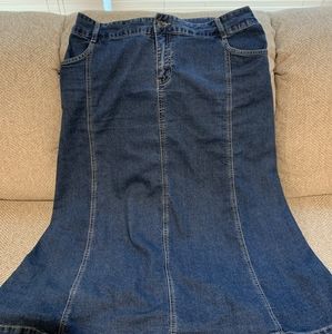 Denim midi skirt